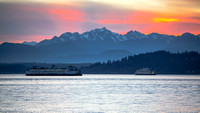 Sunset above the Olympics in Edmonds