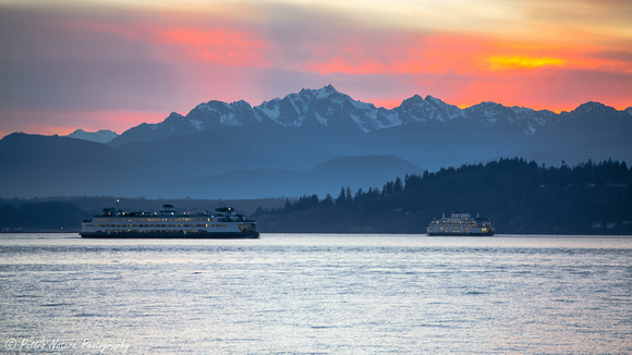 Sunset above the Olympics in Edmonds